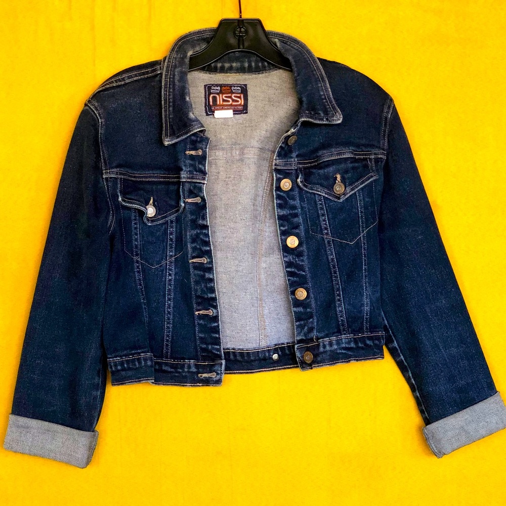 NISSI Denim Stretchy Cropped Jean Jacket